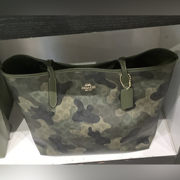 NWT COACH City Tote Bag CV953 In Signature Camo Print Authentic - Picture 2 of 8